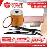 Sakura Front + Rear Wiper Blades & Filter Service Kit for BMW X5 E53 3.0L 00-03