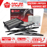 Sakura Front + Rear Wiper Blades & 4WD Filter Kit for Mitsubishi Pajero NM