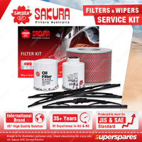 Sakura Front + Rear Wiper Blades & Filter Kit for Toyota Landcruiser Prado KZJ95