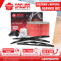 Sakura Front Rear Wiper Blades+Filter Service Kit for Toyota Landcruiser UZJ100R