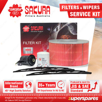 Sakura Front Wiper Blades & Filter Service Kit for Toyota Landcruiser UZJ100R