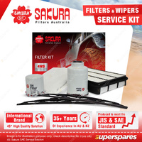 Front Wiper Blades & Filter Service Kit for Landcruiser Prado KDJ120R 06-09