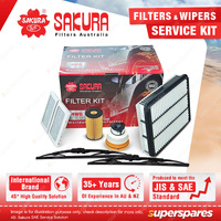 Sakura Front Wiper Blades & Filter Service Kit for Toyota Landcruiser VDJ79R 4.5