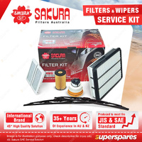 Sakura Wiper Blades & Filter Service Kit for Toyota Landcruiser VDJ200R 19-21