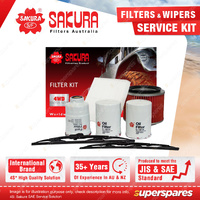 Sakura Wiper Blades & 4WD Filter Service Kit for Nissan Patrol GU 4.2L 04-07
