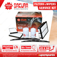 Sakura Front Wiper Blades & Filter Service Kit for Hyundai iload TQ 2.5L 2009-On