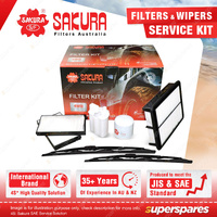 Sakura Front Wiper Blades & Filter Service Kit for Hyundai iload TQ 2.4L 2008-On
