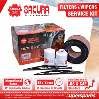 Sakura Front Wiper Blades & Filter Service Kit for Toyota Hilux LN167 3.0L
