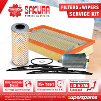 Sakura Front Wiper Blades & Filter Service Kit for Ssangyong Musso 601 3.2L