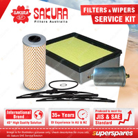 Sakura Front Wiper Blades & Filter Service Kit for Ssangyong Musso 2.3L