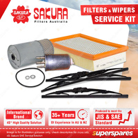 Sakura Front + Rear Wiper Blades & Filter Service Kit for Ssangyong Musso 2.9L