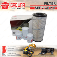 Sakura Oil Air Fuel Filter Service Kit for Kubota M5111 3.8L V3800 I4 8V 18-On