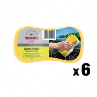 6 x Simoniz Jumbo Sponge EA - Heavy Duty Sponge Professional Streak Free Finish