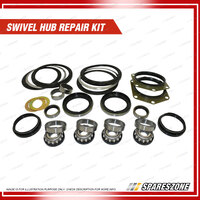 Swivel Hub & Wheel Bearing Kit + Brake Rotor Pad for Nissan Patrol GQ Y60 88-99