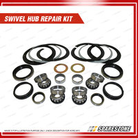 Swivel Hub Wheel Bearing Kit + Brake Rotor Pad for Nissan Patrol GU Y61 4.8L 24V