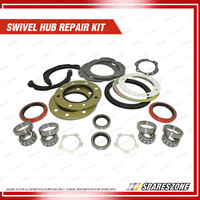 Swivel Hub & Wheel Bearing Kit + Brake Rotor Pad for Toyota Landcruiser 76 78 79