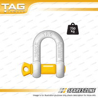 TAG D-Shackle - Thickness 8mm Load Rate 750kg Galvanised Carbon Steel