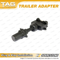 TAG Trailer Adapter - 7 Pin Small Round Plug to 7 Pin Flat Socket
