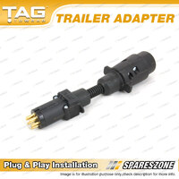 TAG Trailer Adapter - 7 Pin Large Round Plug to 7 Pin Small Round Socket