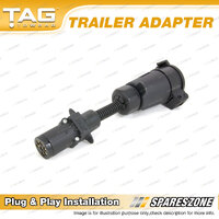 TAG Trailer Adapter - 7 Pin Small Round Plug to 7 Pin Large Round Socket