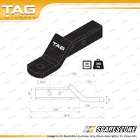 TAG Tow Ball Mount - Pin to Ball 183mm Long 3500kg Gross Trailer Weight