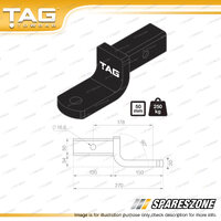 TAG Tow Ball Mount - Pin to Ball 178mm Long 2500kg Gross Trailer Weight