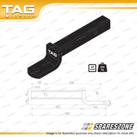 TAG Tow Ball Mount - Pin to Ball 338mm Long 2500kg Gross Trailer Weight