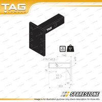 TAG Tow Ball Mount - Adjustable Pintle Mount 50mm Solid Steel Shank