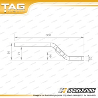 TAG Class 2 Tow Ball Mount - 65mm Hole Centre 20mm Thick 360mm Overall Length