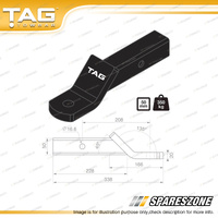 TAG Tow Ball Mount - Pin to Ball 208mm Long 3500kg Gross Trailer Weight L4045-PC