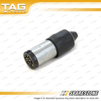 TAG 7 Pin Small Round Metal Plug - Suits Trailer Side of Plug Connection