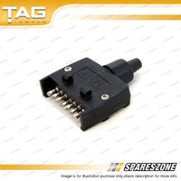 TAG 7 Pin Flat Plug Trailer Side - Fits 7 Pin Flat Socket UNT032BLIS