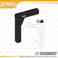 TAG Weight Distribution Shank - Heavy Duty 50mm Square 100mm Drop