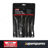 Toledo 6pc of Professional stainless steel Tweezers Set for workshop and DIY