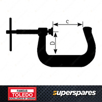1 Piece of Toledo G-Clamp - Max Throat Opening 250mm 10" Depth 90mm