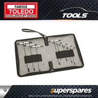 Toledo 8Pcs of Hex T-Handle Set 2mm - 6mm with sliding T-bar & 3 key points