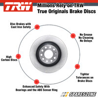 Rear TRW Disc Rotors + Brake Pads for Volkswagen Caravelle Kombi Multivan 7E 7H