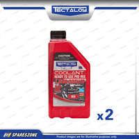 2 x Tectaloy Unlmtd Coolant Ready to Use Pre-Mix Red 1L - OAT Radiator Coolant