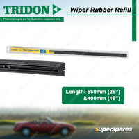 Tridon Rubber Wiper Refills 26In & 16In - Japanese Spoiler Blade Pair Pack
