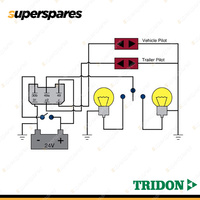Tridon 6 Pin Electronic Flasher 24 Volt Load Sensitive 2 + 1 (8) x 21 Watt
