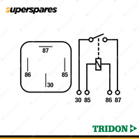 Tridon 4 Pin Mini Relay 12 Volt 30Amp Normally Open Non resistor 4 x 6.3mm