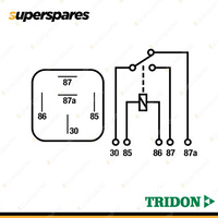 Tridon 5 Pin Mini Relay 12 Volt 40Amp (NO) / 30Amp (NC) Changeover Non resistor
