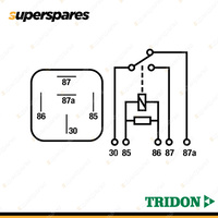 Tridon 5 Pin Mini Relay 24 Volt 30Amp (NO) / 20Amp (NC) Changeover Resistor