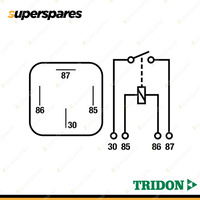 Tridon 4 Pin Mini Relay 12 Volt 70Amp Normally Open Non resistor Blister Pack