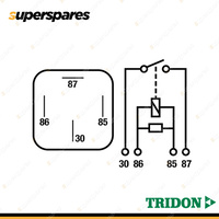 Tridon 4 Pin Mini Relay 12 Volt 30Amp Normally Open Resistor Blister Pack