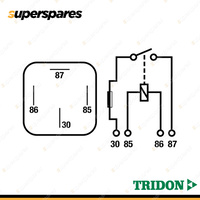 Tridon 4 Pin Fused Relay 12 Volt 30Amp Normally Open 4 x 6.3mm Blister Pack