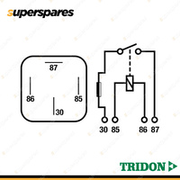 Tridon 4 Pin Fused Relay 12 Volt 30Amp Normally Open 4 x 6.3mm Blister Pack