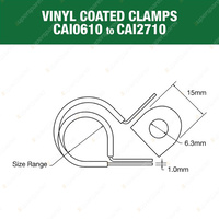 Tridon Vinyl Coated Hose Clamps 19mm Aluminium Chromate-Coated Mild Pack of 4