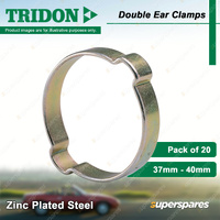 Tridon Double Ear Hose Clamps 37mm - 40mm Zinc Plated Steel Pack of 20