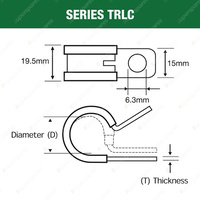 Tridon Rubber-Lined Hose Clamps 17.5mm Zinc Plated Carbon Steel 100pcs